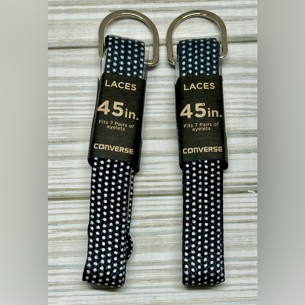Converse 45 Inch Shoe Laces Navy Blue Dotted New Set of 2